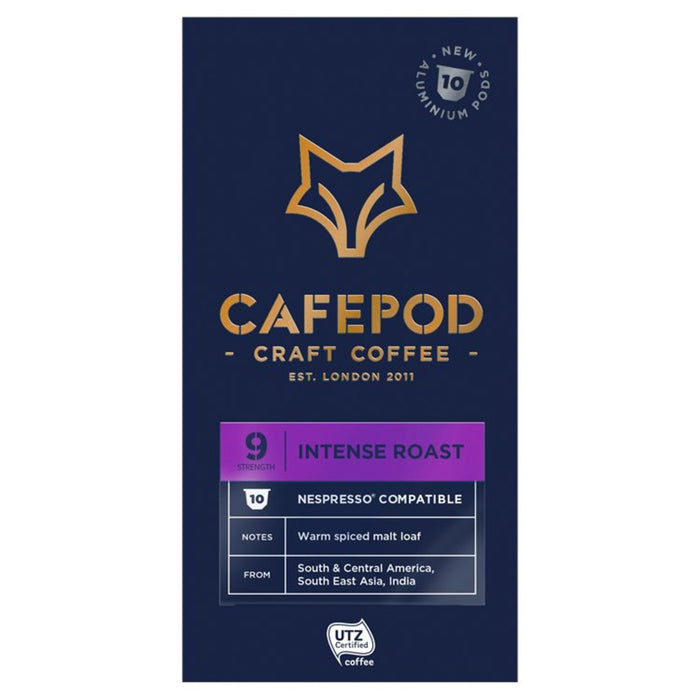 CafePod Intense Roast Nespresso Compatible Aluminium Coffee Pods 10 per pack