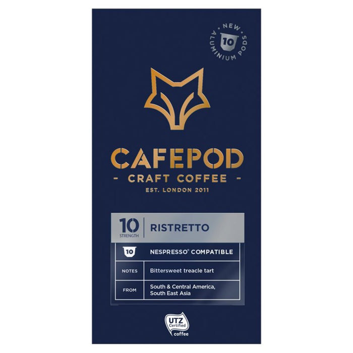 CafePod Ristretto Nespresso Compatible Aluminium Coffee Pods 10 per pack