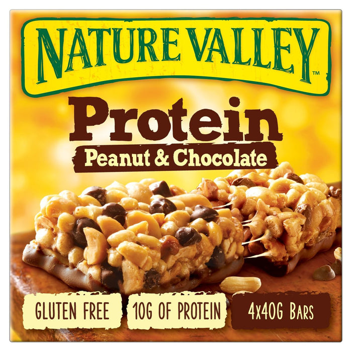 Nature Valley Protein Barres de céréales d'arachide et de chocolat 4 x 40G