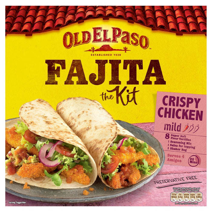 Old El Paso Ofen gebackenes knuspriges Hühnchen -Fajita -Kit 555g