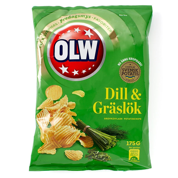 Olw Dill & Graslok Dill & Chives Crisps 175G