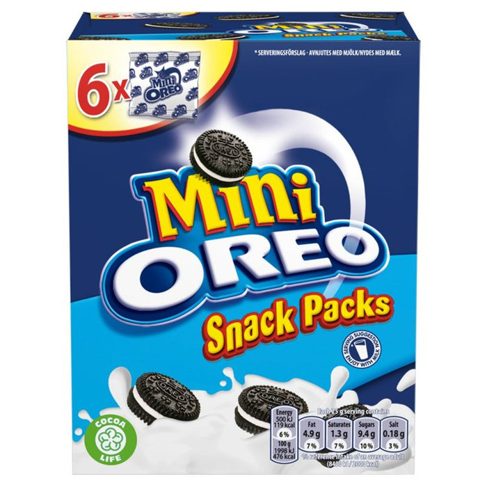 Oreo Mini Chocolate Sandwich Keks Snacks 6 x 25g