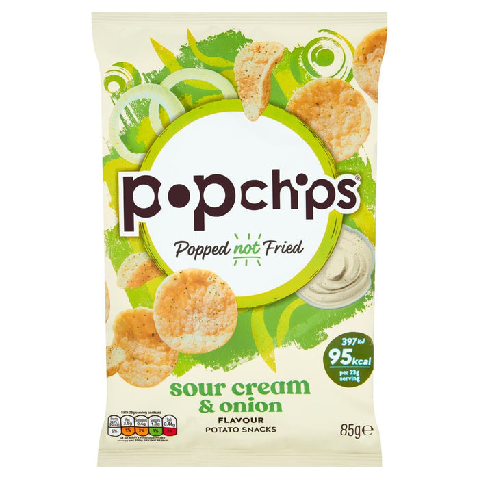 Popchips Sour Cream & Onion Popped Potato Crisps 85g