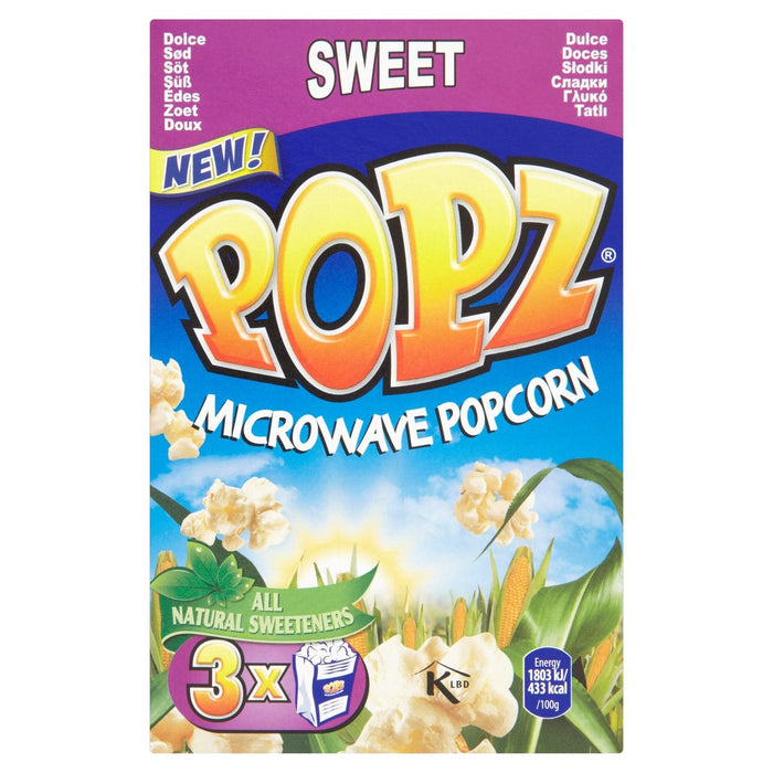 Popz Microwave Popcorn Sweet 3 x 90g