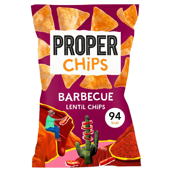 Properchips barbacoan lentejas tortilla chip 20g