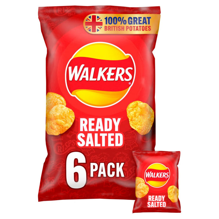 Walkers Ready Salted Crisps 6 x 25g