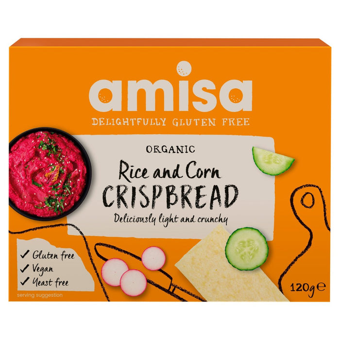 Pan Crocante De Arroz Y Maíz Sin Gluten Ecológico Amisa 120g 