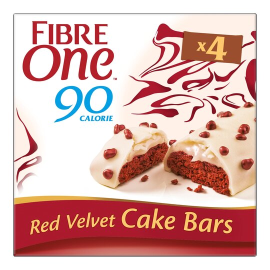 Faser eine rote Samt -Kuchenstange 4 x 25g