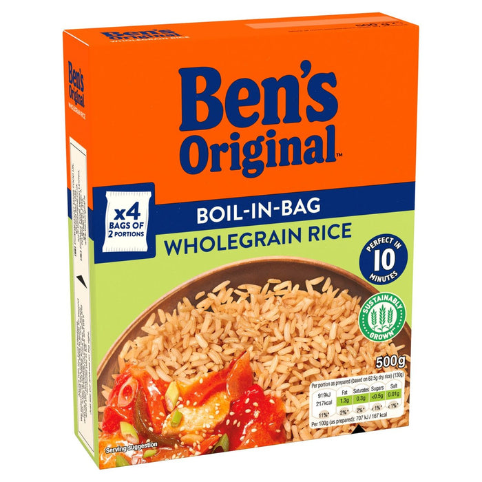 Bens à ébullition d'origine dans le sac entier riz 4 x 125g