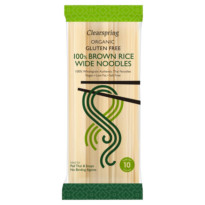 ClearSpring Organic Gluten Free 100% Brown Rice Wide Noodles 200g