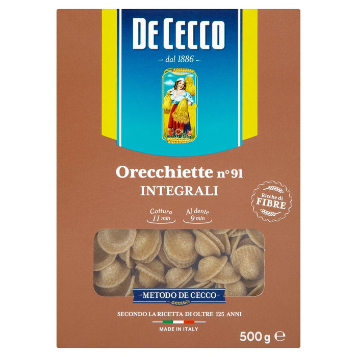 De Cecco Vollkorn -Weizen -Orecchiette 500g