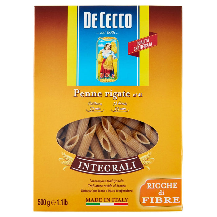 De Cecco Wholewheat Penne Rigate 500g