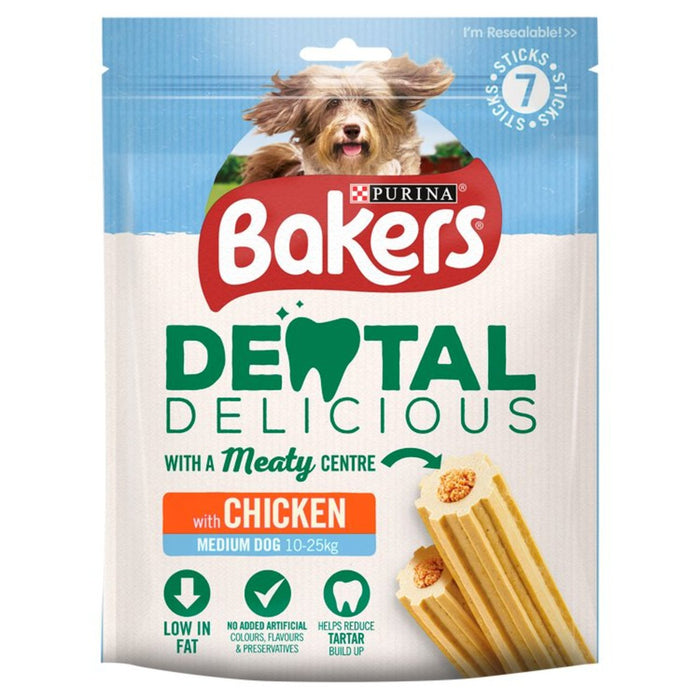 Bakers Dental Delicious Medium Dog Chews Chicken 7 per pack