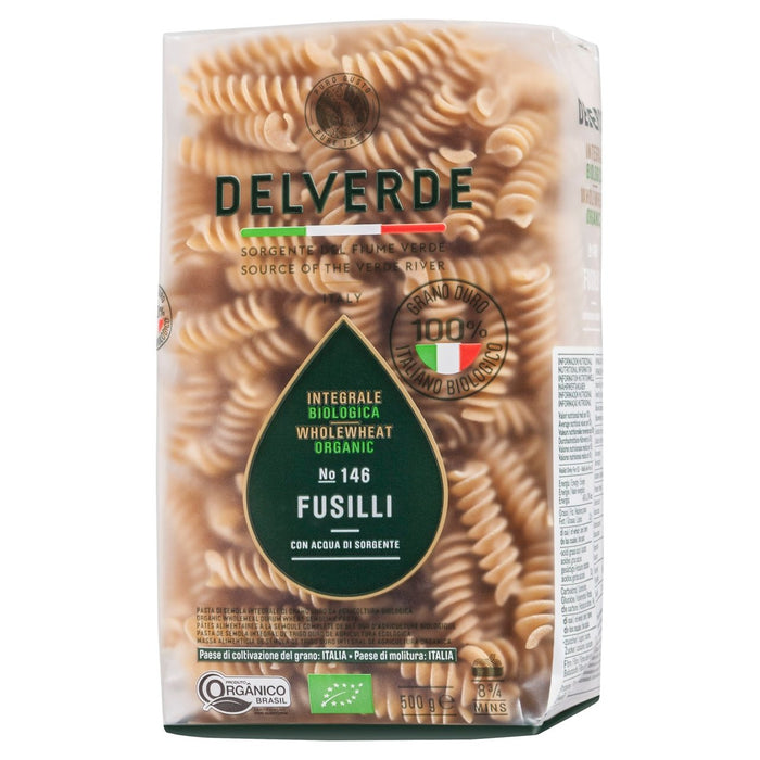 Delverde Whole Wheat Organic Fusilli 500G