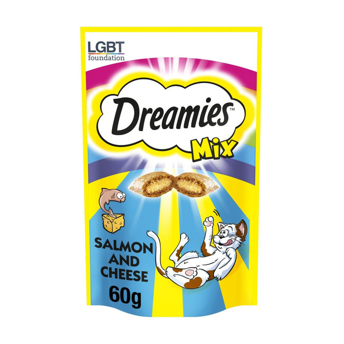 Dreamies adulte 1+ mélange de friandises pour chat avec du saumon et du fromage 60g