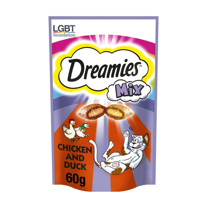 Dreamies Adult 1+ Katze Leckereien Mix mit Hühnchen und Ente 60g