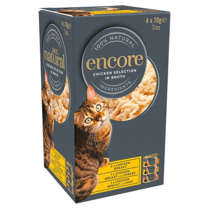 Encore Cat Caldo Lata Pollo Selección 4 x 70g 