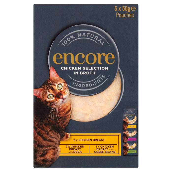 Encore Cat Caldo Bolsa Pollo Selección 5 x 50g 