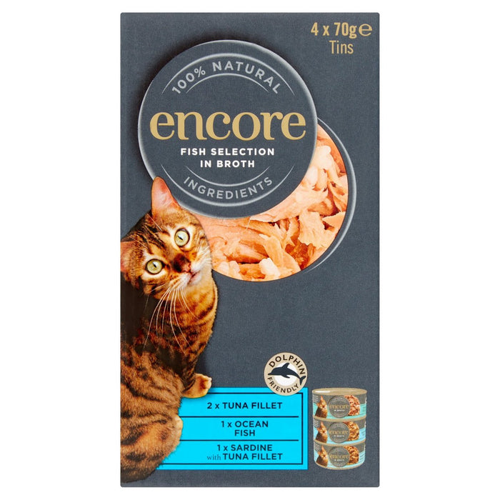 Encore Cat Broth Selección de pescado de estaño 4 x 70g