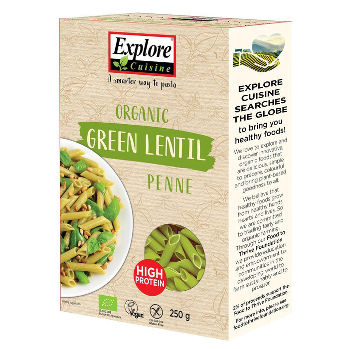 Explore Cuisine Organic Green Lentil Penne 250g