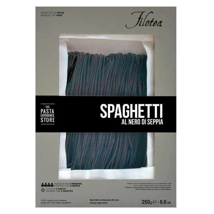 Filotea Squid Ink Spaghetti alla Chitarra Artisan Egg Pasta 250g