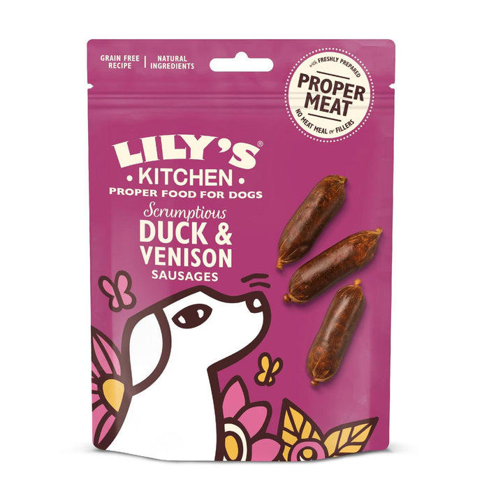 Lily's Kitchen Scrumptious Duck & Venison Sausages for Dogs 70g