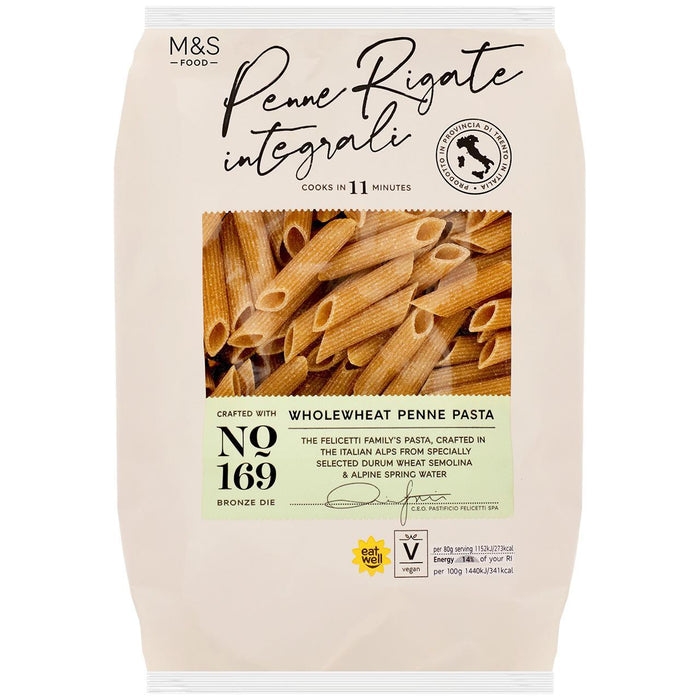 M&S hecho en Italia Whole Wheat Penne 500G