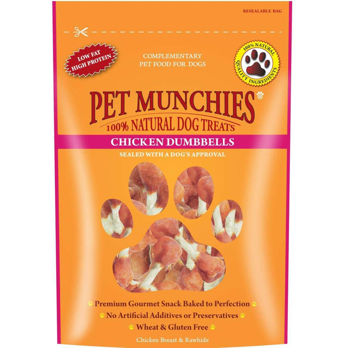 Pet Munchies 100% natürlicher Hühnchen -Hanteln Hundehne 80G