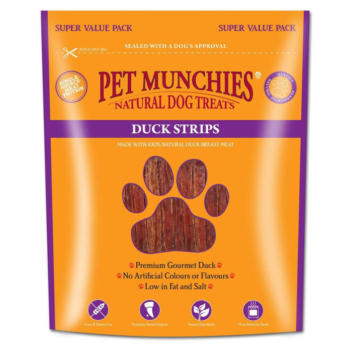 Pet Munchies Tiras de Pato Golosinas para Perros 320g 