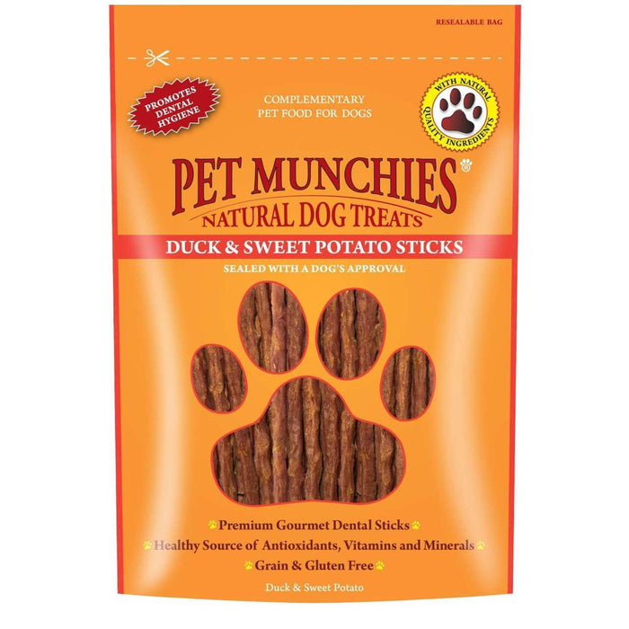 Pet Munchies canard et bâtons de patate douce traite 90g