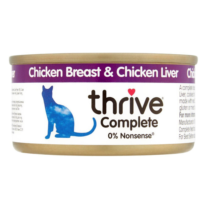 Épancher des aliments pour chats complets poitrine de poulet et foie de poulet 75g