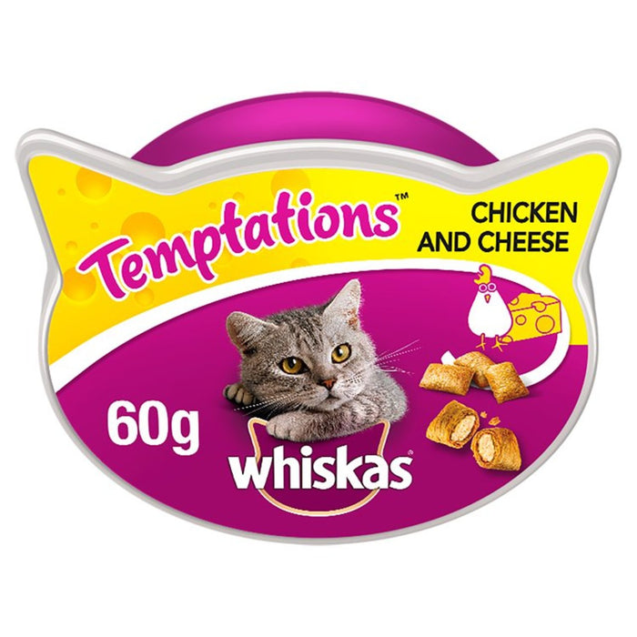 Whiskas Temptations Adult 1+ Cat Treats Chicken & Cheese 60g