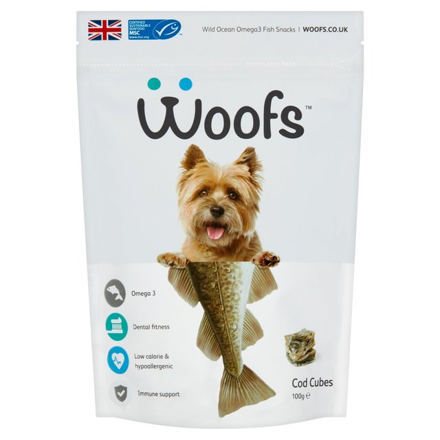 Cubes de morue WOOFS traite 100% Fish MSC naturel 100g