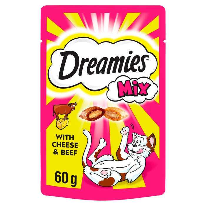 Dreamies Adult 1+ Mix Cat Treats with Cheese and Beef 60g