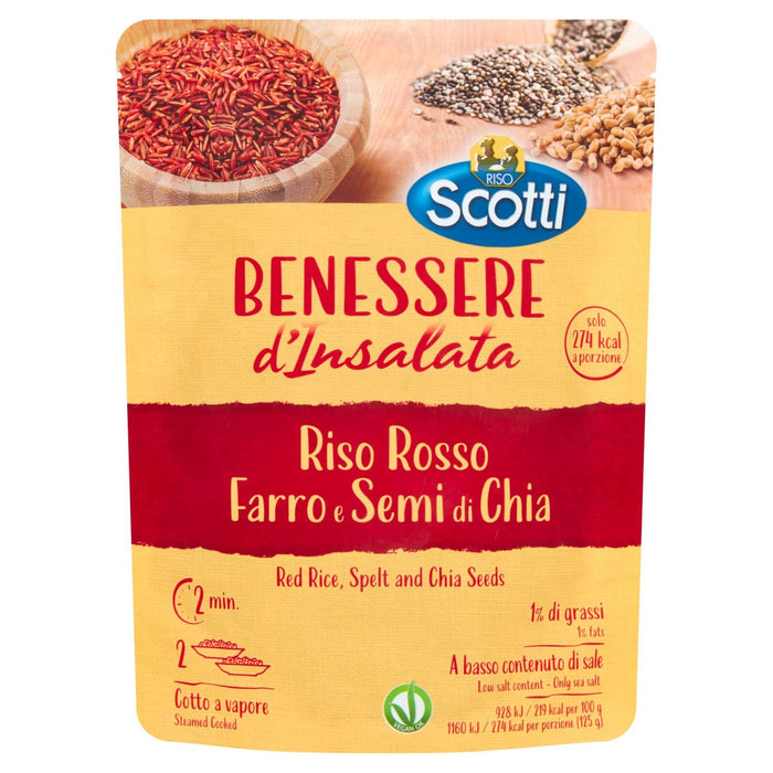 Riso Scotti Microondas de arroz rojo deletreado y Chia Seeds 250G