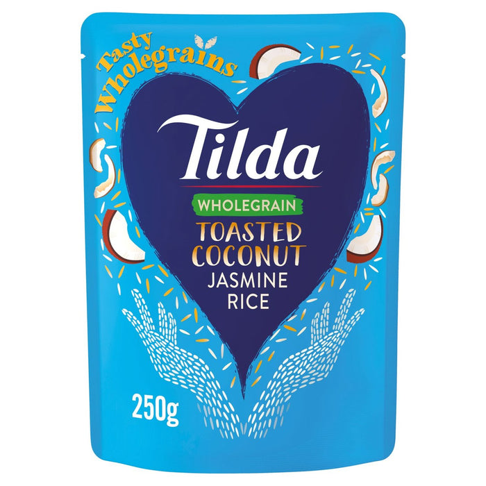 Tilda Mikrowelle geröstete Kokosnuss -Vollkorn -Jasminreis 250 g