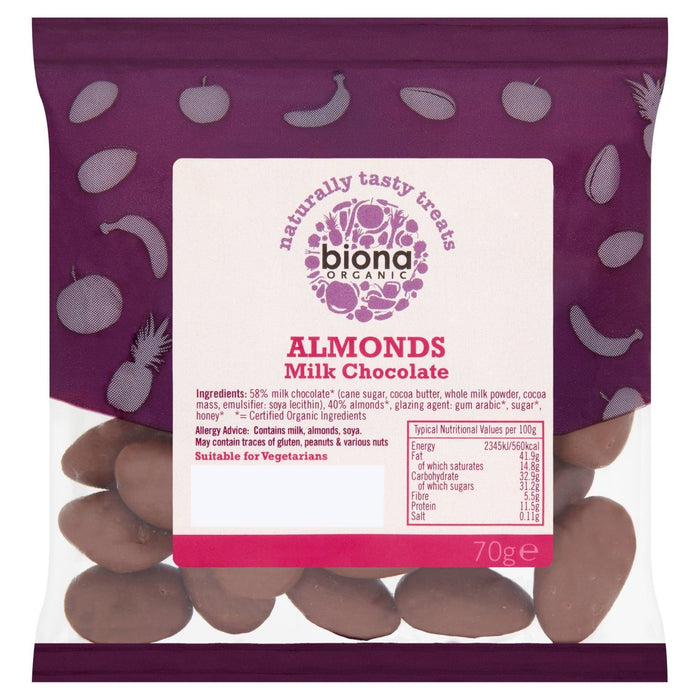 Biona Organic Amands Milk Chocolate 70g