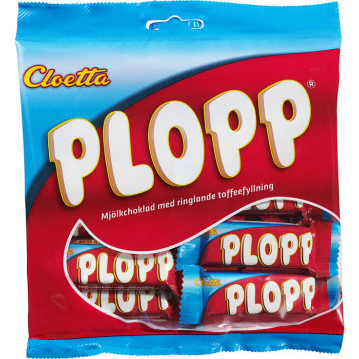 Cloetta Plopp 13 bocaditos de chocolate con leche con relleno de caramelo suave 158 g 