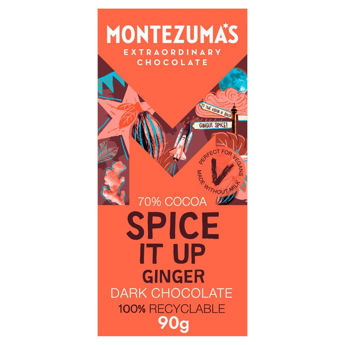 La barre de chocolat noir au gingembre de Montezuma It Up Ginger 90g