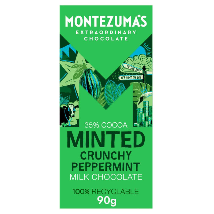 Barbacie de chocolat au lait à la menthe poivrée de Montezuma 90g