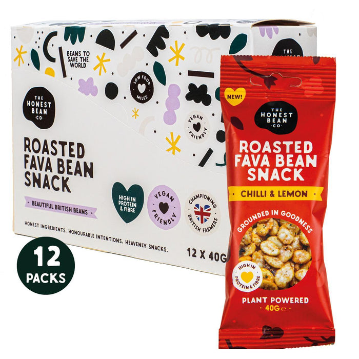 Honest Bean Co Roasted Fava Bean Chilli & Lemon 12 x 40g