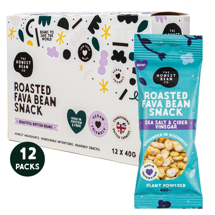 Honest Bean Co Roasted Fava Bean Sea Salt & Cider Vinegar 12 x 40g