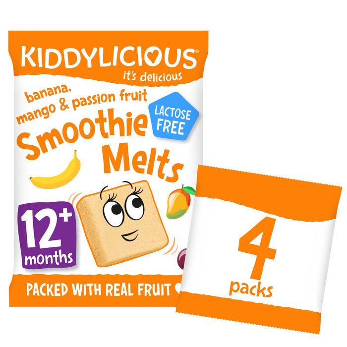 Kiddylicious Banana Mango Passionfruit Smoothie fond 12 MTS + Multipack 4 X 6G