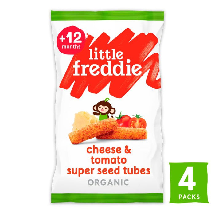 Little Freddie Käse & Tomaten -Bio -Röhren 12 Monate+ Multipack 4 x 16g