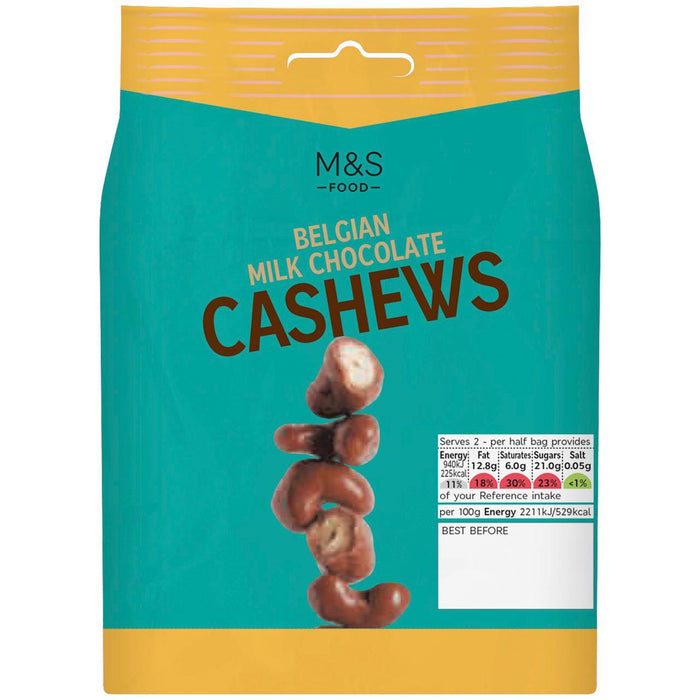 Noix de cajou au chocolat au lait belge M&S 85G