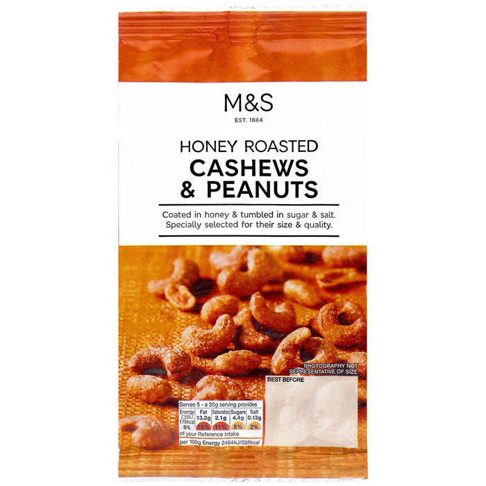 Noix de cajou rôties au miel M&S et arachides 175g