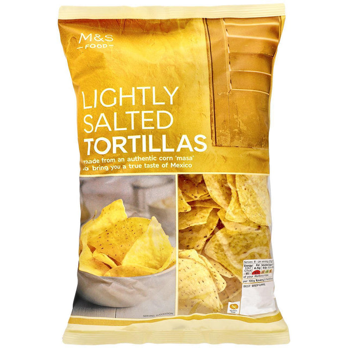 M & S leicht gesalzene Tortilla -Chips 200g