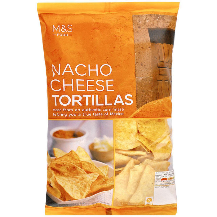 Croustilles de tortilla de fromage nacho m & s 200g