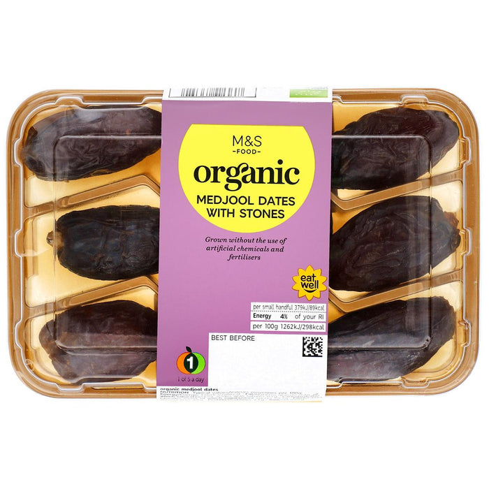 Dates de medjool organiques M&S avec pierres 180g