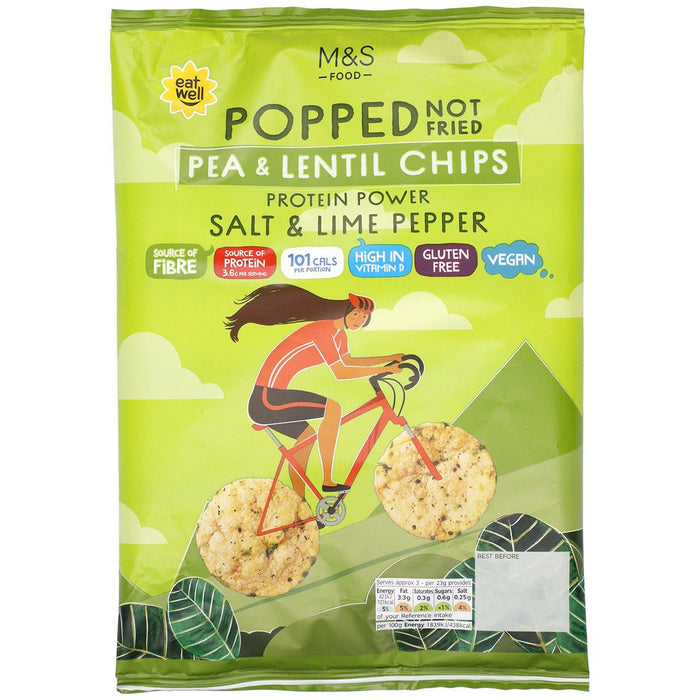 CHIPS M&S POPPED PEA & LENTIL 70G